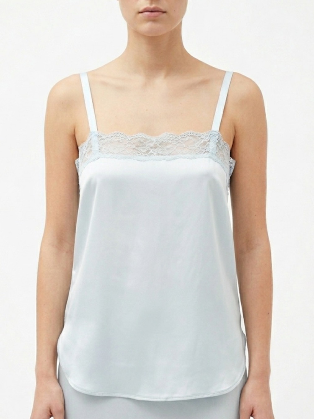 Vintage Sears Grey-Blue Satin Camisole | Coquette Lingerie | Y2K Soft Girl